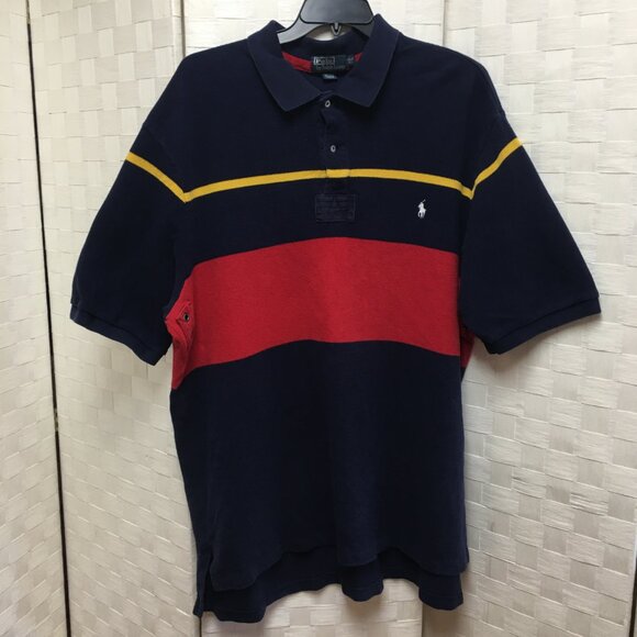 Vintage Polo Ralph Lauren Rugby Striped Polo 3XLT - Picture 2 of 14